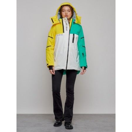 Ski jacket female, size 42, yellow color-4