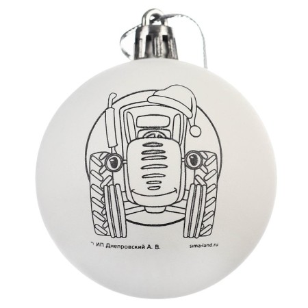 New Year's Christmas tree decoration for coloring "New Year's Adventure" Blue Tractor 5.5 cm-2