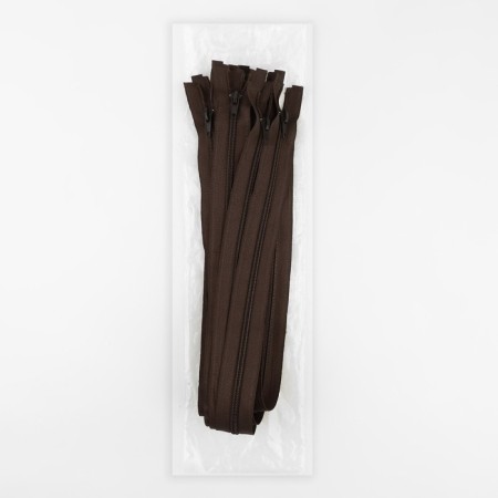 Lightning "Spiral", No. 5, detachable, automatic lock, 60 cm, brown color-2