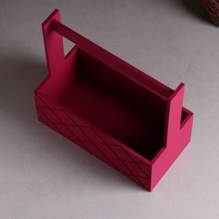 Wooden Kashpo "Hellas large, mesh", with a pen, 25 × 12.5 × 10 (25) cm burgundy-2