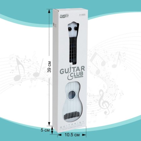Musical toy - guitar "Style", 4 strings, 38.5 cm., White color-4
