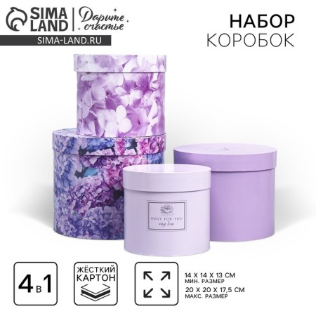 A set of hats for colors 4 in 1, gift packaging, Lavender, 14 x 13 cm - 20 x 17.5 cm