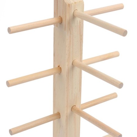 Glasses stand, 4 places, h = 30 cm, wood, beige color-2