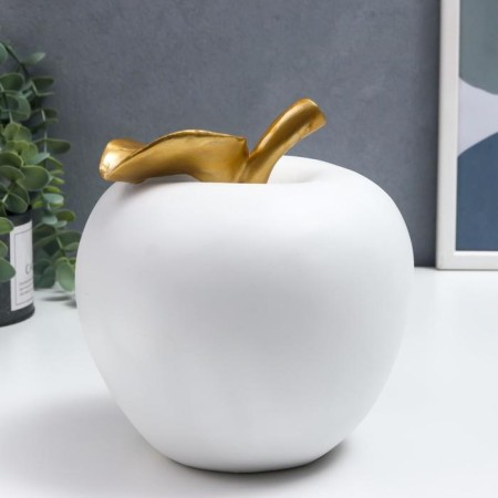 Polystone souvenir "White apple with a gold leaf" 18.5x17x17 cm