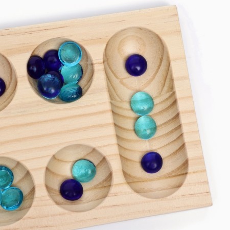 Board game for the logic "Kalah. Mankala", 48 pebbles, 22 x 13.5 cm-8