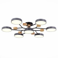 Ceiling EVOLUCE lamp. Sle6006-702-07. Faema. 7x12 W, LED, 3000K/4500K/6000K, 8400 LM, 81x81x14 cm, color gray color