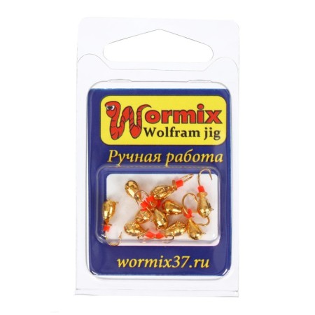 Mormyshka drop (gold galvanic), weight 0.8 g, size 4-1