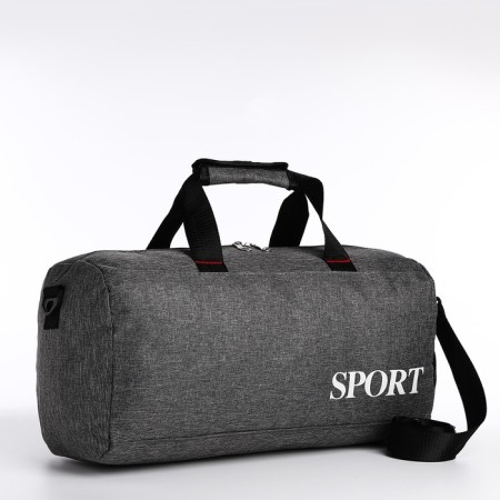 Sports bag with lightning, long belt, gray color
