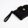 Women's wallet on the button, black color