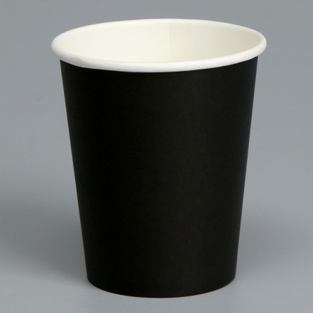 A single -boiled paper glass, plain, black color, 250 ml, 50 pcs-1