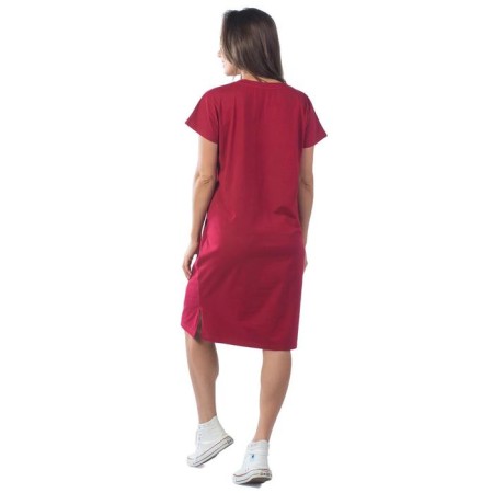 Women's dress, size 48, burgundy color-4