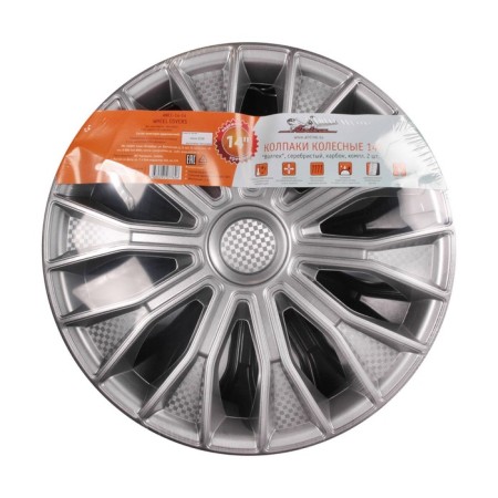 Wheel caps 14 "Voltek", silver, carbon, compl. 2 pcs-2