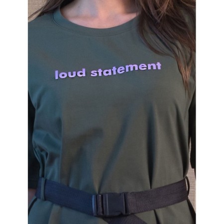 Women's dress Loud Statement, size 54, Khaki color-3