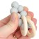 Silicone teether M&B with a wooden ring, gray