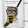 Glass mug with a ceramic lid and a spoon "Hipster", 450 ml, Mix drawing