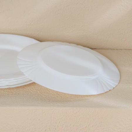 A set of dessert plates Luminarc Cadix, d = 19.5 cm, glass ceramic, 6 pcs, white color-4