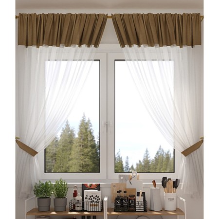 Set of curtains "Soft Voile", size 270x160 cm, color Latte