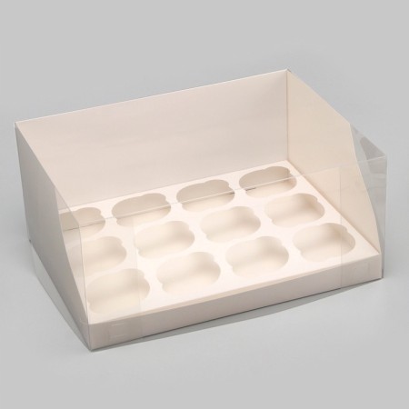 Confectionery folding box for 12 cupcakes white, 31 x 24 x 14 cm-1