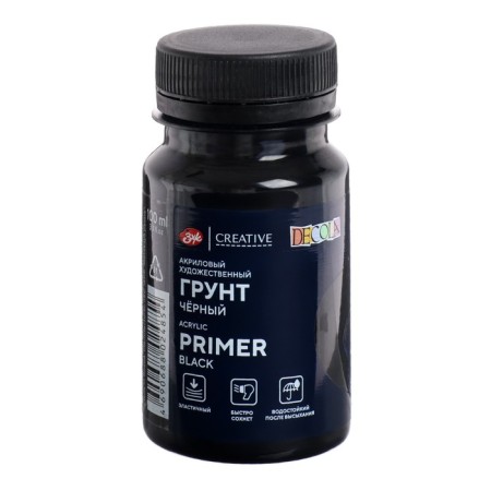 Black artistic acrylic soil, 100 ml, ZHK Decola, 5827922