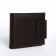 Men's purse on a button, for bills, for cards, for coins, brown color