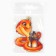 Christmas tree toy New Year's "Snake with a flashlight", for the New Year, 6.5 x 8.1 cm