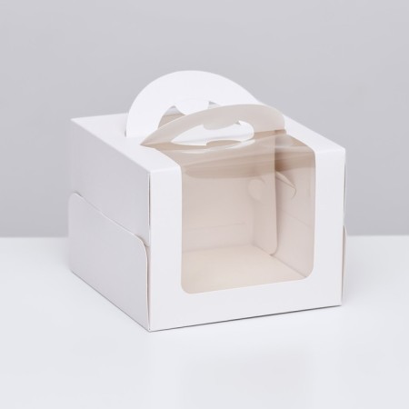 Bearbox under the bento-port with a window, white, 16 x 16 x 12.5 cm