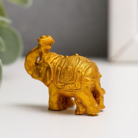 NECSK Polystone "Golden Elephants" set of 6 pcs 3x3.5x1.7 cm-3