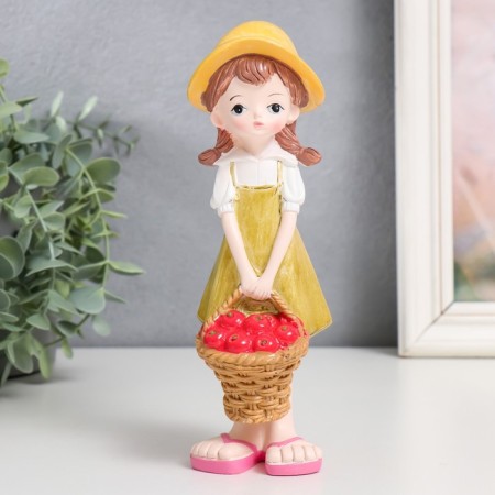 Souvenir Polystone "Boy/Girl with fruit basket" MIX 6x6x20 cm-1