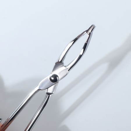 Pinzet in the form of scissors, straight, 8.2 cm, silver color-2