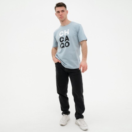 T-shirt male, light gray, size 46-1