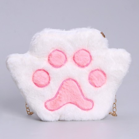 Children's fur bag "foot", pink, 23x18x2 cm-1