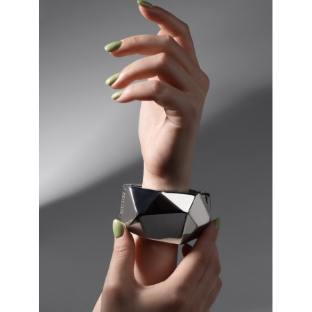 Bracelet Cuff "Corners", metal, color silver-4