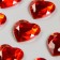 Rhinestones self -adhesive "heart", red, 16 mm (set 18 pcs)