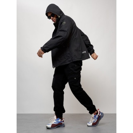 Sports male jacket, size 52, black color-1