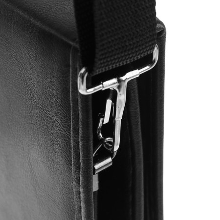 Business portfolio 380 x 290 x 90 mm, artificial leather, with the shoulder belt "Shushara" black 6s21-6