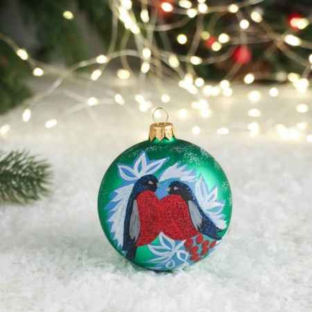 Christmas ball D-8 cm "bullfinch" mix-3
