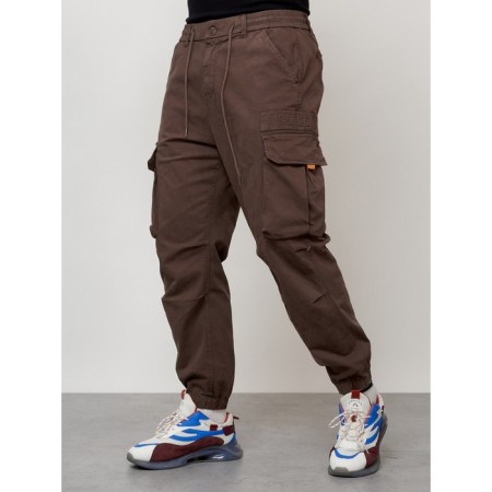 Cargo jeans men, size 44, brown color-5