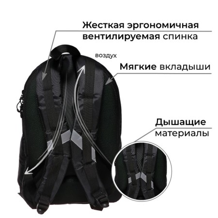 Youth backpack, 44 x 30 x 17 cm, ergonomic back, calligrata Corso "Basic"-4
