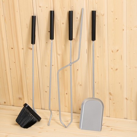 Fireplane set 66cm: brush, scoop, poker, tongs-5