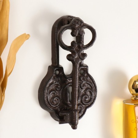 Door hammer of cast iron "openwork key" 13x8x3 cm-2