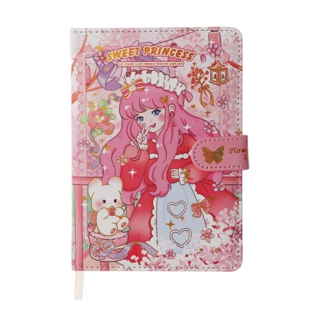 Gift notebook, A6+, 132 sheets, color block, with a curly knife, PVC cover, "anime", mix-2