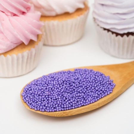 Confectionery sprinkling balls 2 mm, glossy lilac, 50 g-1