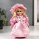 Doll Collectible Ceramics "Baby Maya in a pink dress" 20 cm