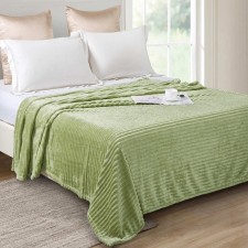 Plaid Vertical 200x220cm, grass, Velsoft 280g/m, polyester 100%