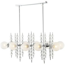Люстра на штанге Queenly 10xE27 40Вт, размер 117x63x75,5-109,5 см, цвет хром