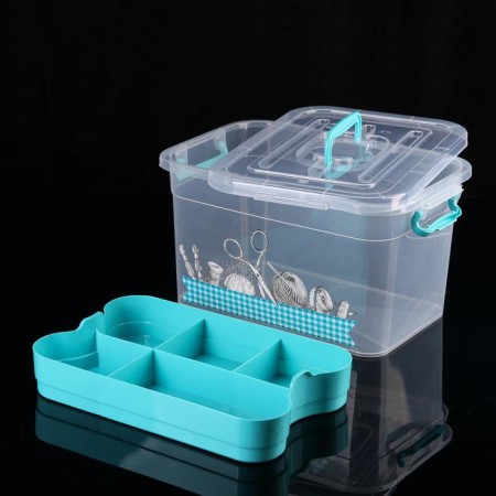 Storage container with a lid and a needlework lid, 10 l, 35 × 23 × 19 cm, color mix-1