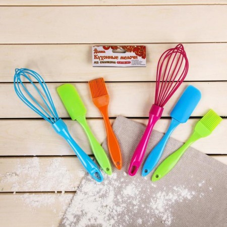 Set for baking the share "Summer", 3 objects: spatula, brush, corolla, color mix-3