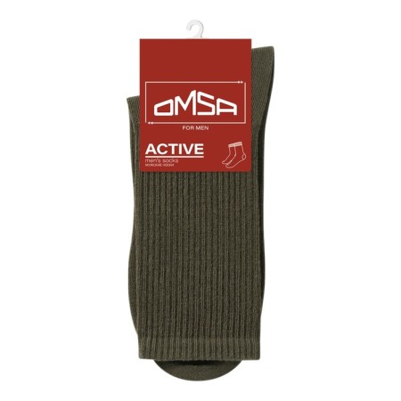 Men's socks with a high elastic band Omsa Active, size 39-41, color Militari