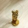 Decorative table "African beauty with a bouquet" gold 38x38x85 cm