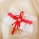 Garter for the bride "Elites", white-red